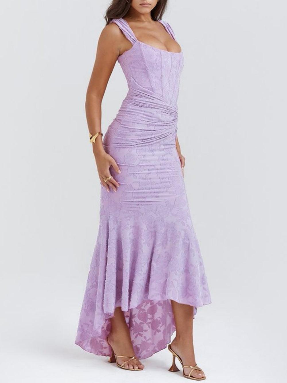 ריחנית™ | שמלת מידי תחרה זנב דג