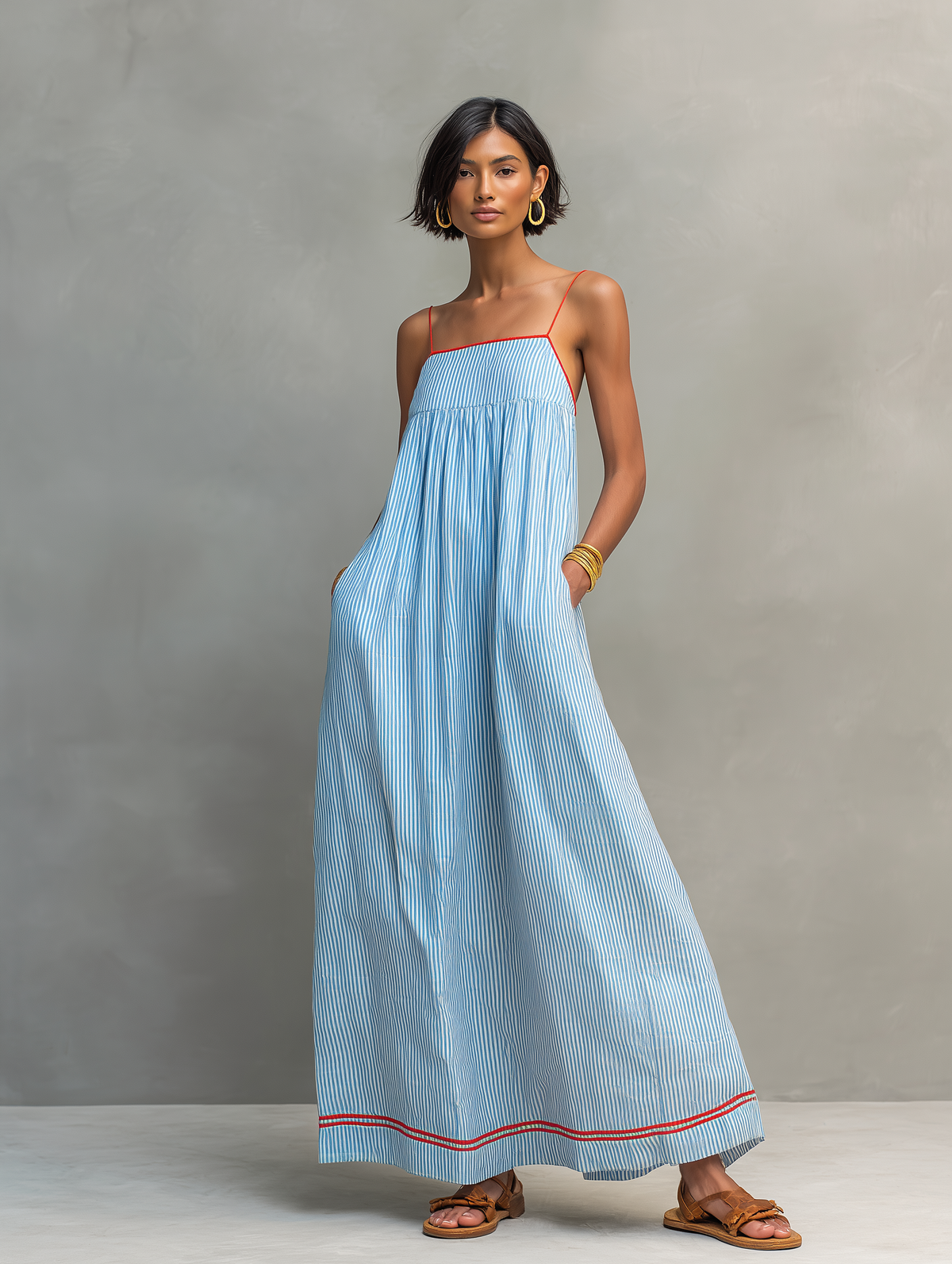 עולש™ | שמלת מקסי מפוספסת