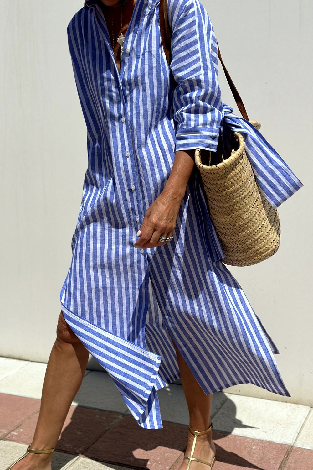 עלמה | שמלת חולצה נצחית בפסים